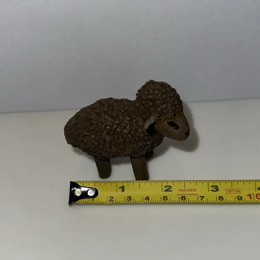 HANDMADE Clay Sheep Sculpture Figurine 2.5”